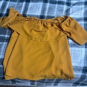 Off the shoulder mustard orange